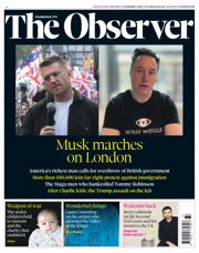The Observer front page for 14 September 2025