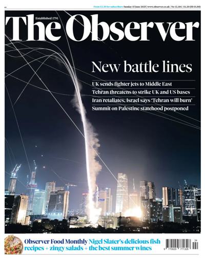 The Observer Newspaper Front Page (UK) for 15 June 2025