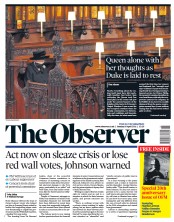 The Observer (UK) Newspaper Front Page for 18 April 2021