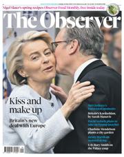 The Observer front page for 18 May 2025