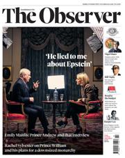 The Observer front page for 19 October 2025