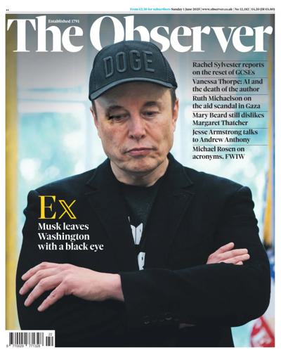 The Observer Newspaper Front Page (UK) for 1 June 2025
