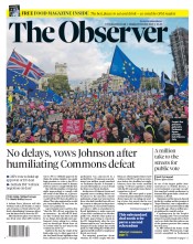 The Observer (UK) Newspaper Front Page for 20 October 2019