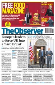 The Observer (UK) Newspaper Front Page for 20 November 2016