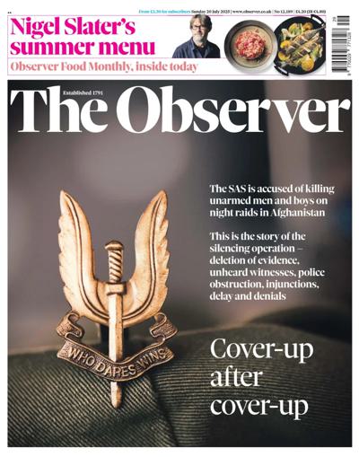 The Observer Newspaper Front Page (UK) for 20 July 2025