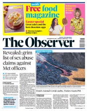 The Observer (UK) Newspaper Front Page for 21 March 2021