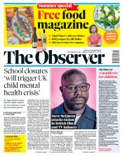 The Observer (UK) Newspaper Front Page for 21 June 2020