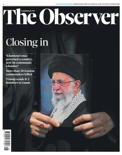 The Observer Newspaper Front Page (UK) for 22 June 2025