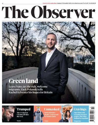The Observer Newspaper Front Page (UK) for 23 November 2025