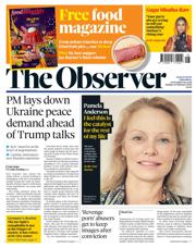 The Observer front page for 23 February 2025