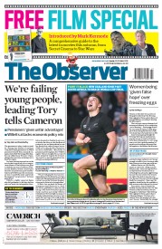 The Observer (UK) Newspaper Front Page for 25 October 2015