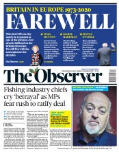 The Observer (UK) Newspaper Front Page for 27 December 2020