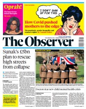 The Observer (UK) Newspaper Front Page for 28 February 2021