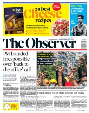 The Observer (UK) Newspaper Front Page for 28 March 2021