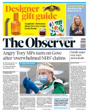 The Observer (UK) Newspaper Front Page for 29 November 2020