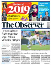 The Observer (UK) Newspaper Front Page for 29 December 2019