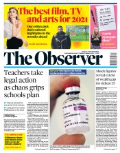 The Observer (UK) Newspaper Front Page for 3 January 2021