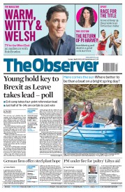 The Observer (UK) Newspaper Front Page for 3 April 2016