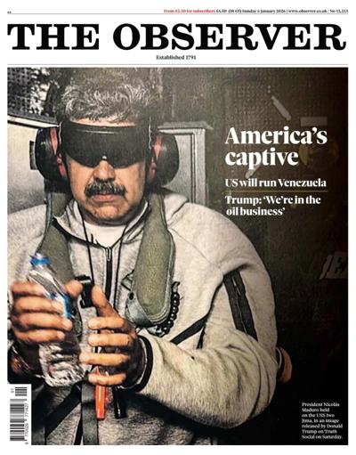 The Observer Newspaper Front Page (UK) for 4 January 2026