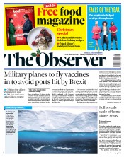 The Observer (UK) Newspaper Front Page for 6 December 2020