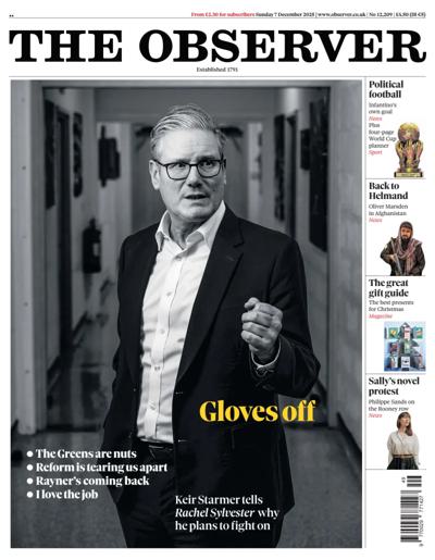 The Observer Newspaper Front Page (UK) for 7 December 2025