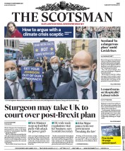 The Scotsman (UK) Newspaper Front Page for 10 September 2020