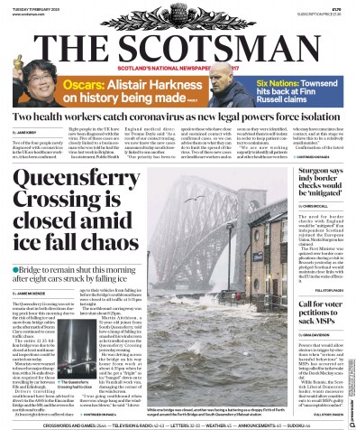 The Scotsman Newspaper Front Page (UK) for 11 February 2020