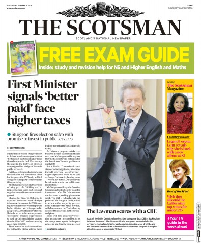 The Scotsman Newspaper Front Page (UK) for 12 March 2016