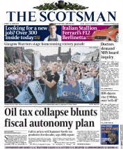 The Scotsman (UK) Newspaper Front Page for 12 June 2015