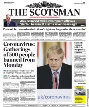 The Scotsman (UK) Newspaper Front Page for 13 March 2020