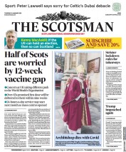 The Scotsman (UK) Newspaper Front Page for 14 January 2021