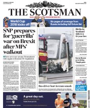 The Scotsman (UK) Newspaper Front Page for 14 June 2018