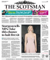 The Scotsman (UK) Newspaper Front Page for 15 January 2019