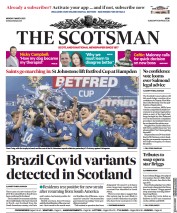 The Scotsman (UK) Newspaper Front Page for 1 March 2021