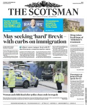 The Scotsman (UK) Newspaper Front Page for 1 September 2016