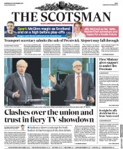 The Scotsman (UK) Newspaper Front Page for 20 November 2019