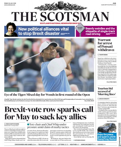 The Scotsman Newspaper Front Page (UK) for 21 July 2018