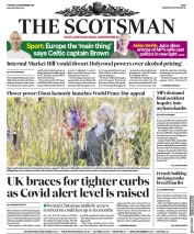 The Scotsman (UK) Newspaper Front Page for 22 September 2020