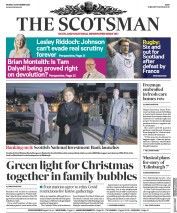 The Scotsman (UK) Newspaper Front Page for 23 November 2020