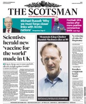 The Scotsman (UK) Newspaper Front Page for 24 November 2020