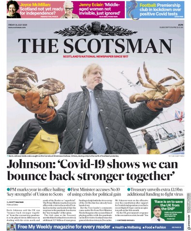 The Scotsman Newspaper Front Page (UK) for 24 July 2020