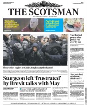 The Scotsman (UK) Newspaper Front Page for 25 October 2016