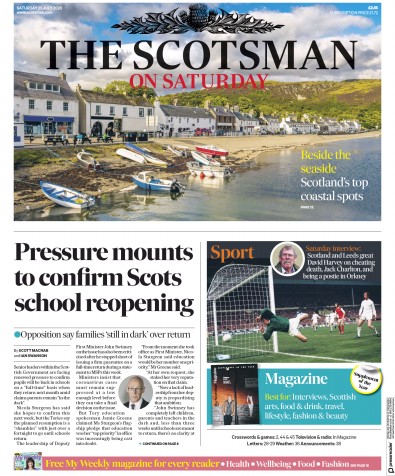 The Scotsman Newspaper Front Page (UK) for 25 July 2020