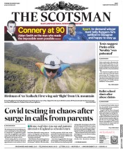 The Scotsman (UK) Newspaper Front Page for 25 August 2020