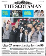 The Scotsman (UK) Newspaper Front Page for 27 April 2016