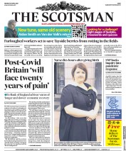 The Scotsman (UK) Newspaper Front Page for 27 April 2020