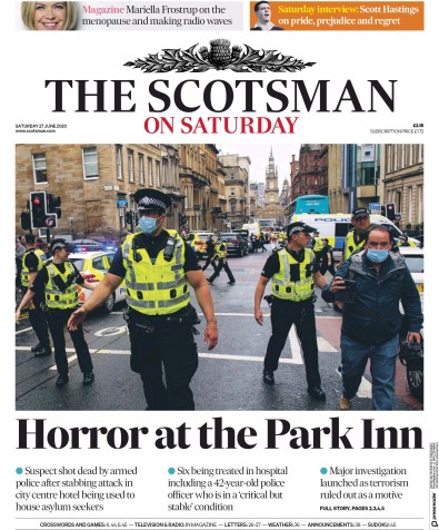 The Scotsman Newspaper Front Page (UK) for 27 June 2020