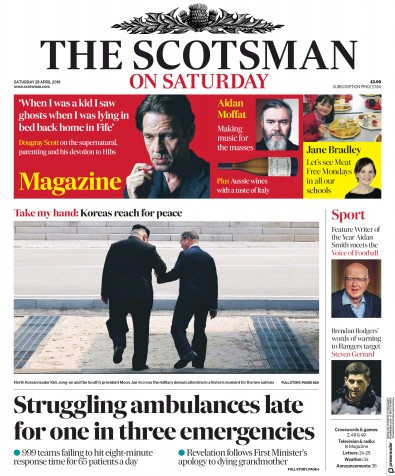 The Scotsman Newspaper Front Page (UK) for 28 April 2018