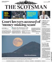 The Scotsman (UK) Newspaper Front Page for 29 September 2015