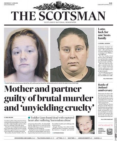 The Scotsman Newspaper Front Page (UK) for 2 June 2016